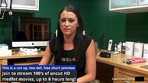 bound asian nurse alexis grace moans from vibrator orgasm backstage!