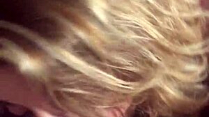 hot milf slurps and gags on husband's throbbing cock