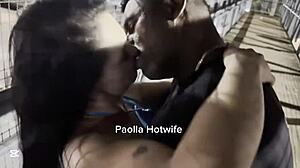 Exotic wife bends over doggystyle on highway for black lover's screams