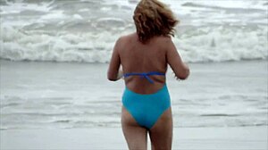 Wife strips naked on beach flashing tits ass pissing for strangers