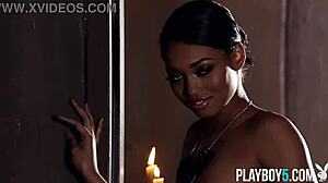 gorgeous ebony milf strips her flawless curves slowly