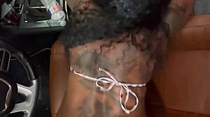 Black monster cock floods ebony pussy with semen!