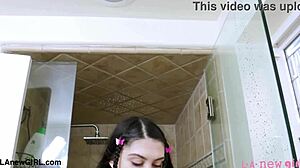 ever wonder what happens when a sophisticated brunette takes a steamy shower interview?