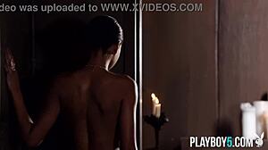 gorgeous ebony milf strips her flawless curves slowly