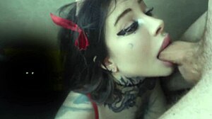 gorgeous brunette red lingerie fucked hard cum on big tits