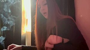 milf artemisia love bares big tits smoking