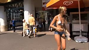 blue angel body painted naked flashing in public... so hot!! 🎨😈