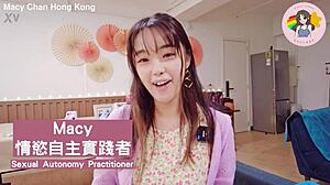 hong kong macy chan naughty post-cum blowjob swallow 😏👅