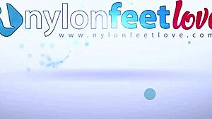 tattooed brunette rips pantyhose smokes cig while teasing nylon feet 🔥😈