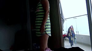 Wife strips naked on beach flashing tits ass pissing for strangers