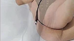 Hot latina stepmom poses lingerie ass shake for stepson photoshoot