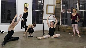 skinny lesbians lick wet pussies in steamy threesome