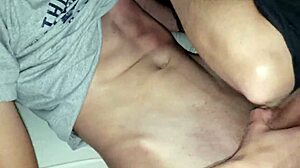 Wife sucks two monster cocks in homemade mmf