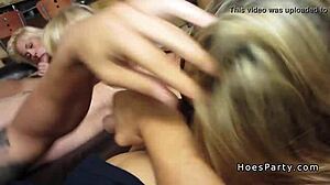 college babes party turns into hardcore blowjob orgy with big cocks