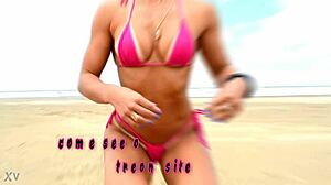 nanda strips bikini for public double anal pounding outdoors. so freaking hot brazilian slut!