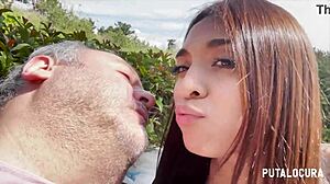 torbe catches busty peruvian teen michi and she blows him hard