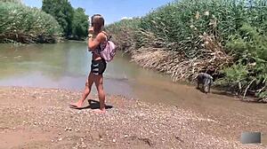 Sparks fly in muddy outdoor pov cock pounding 😜💦