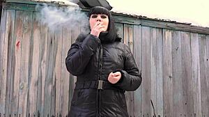 A Milf Smokes While Fingering Her Hairy Pussy to Orgasm in Amateur Toilet Masturbation Fetish