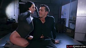 Stud tongues Angela White's yummy clit while sliding buttplug deep into her tight asshole