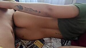 pov i wake my big ass redhead stepsis while parents sleep for anal creampie