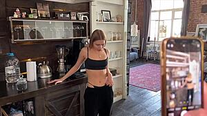 Skinny blonde girlfriend moans hard from rough outdoor doggystyle pounding by friend POV