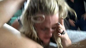 busty blondes in stockings lick wet cunts till they quiver