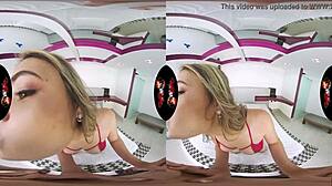 Beautiful big-titted babe teases in POV for VR Latina high-def fun