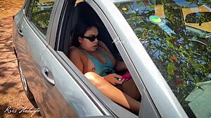 i got caught masturbating and squirting hard in my car at the beach parking lot