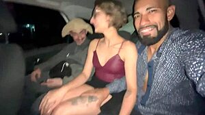 😈 the little blonde tricked both guys in the car ride with her tight pussy and small tits! 🔥