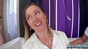 blonde housewife bibi fox bounces cowgirl on stranger while troubled cuckold husband watches cum erupt