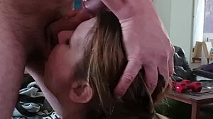 amateur girl films herself facefucked deepthroat huge cumshot swallow on knees