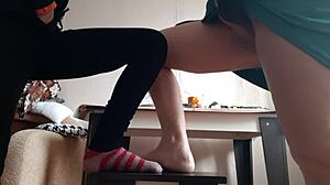 me n this middle aged lady... we just masturbate on chairs together, oops skirt up!