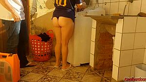 brazilian housewife pays repairman bareback pussy fuck while moaning dirty for her cuckold hub