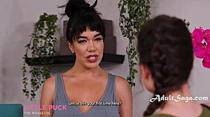 massage turns naughty as alison and pucks strip for wet play