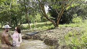 albina bares it raw fucking stranger jerking in wild outdoors