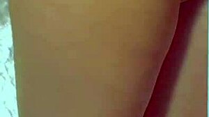 college desi in sexy dress and sneakers fucks glass dildo deep