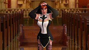 granny nun mary carmen deepthroats cock in heresy closeup