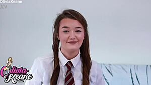 cheeky british student in lingerie mocks your tiny cock with joi commands