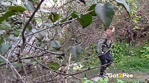 pretty girl pees nature wild 🌿💦