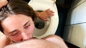 Hot babe swallows piss gets facefucked swallows cum