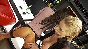 two smoking bar chicks lick shaved pussies and kiss with big tits out 😘💋🔥