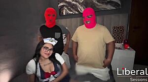 sailor cosplay slut fucked hard by two captains!