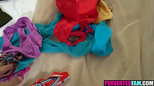 Caught step sis sniffing your cock in her stolen panties?