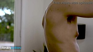 WOW! Tattooed Blonde Side-Fucked by Thick Cock Cums on Bush!