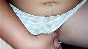 Boy strokes huge dick to creampie burst