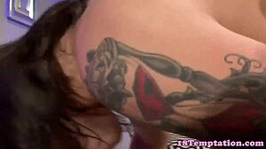 inked 18yo tattooed teen sucks cock handjob pov cum mouth reality