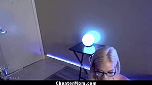 stepmom and daughter duo suck fuck stepbro's big dick turns cheatermom