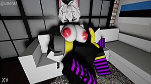 she's a big-titted cat girl riding my monster cock ass bouncing cum everywhere