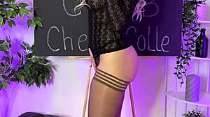 wanna see this sexy milf teacher in coffee nylons stockings heels big ass nightclub tease?