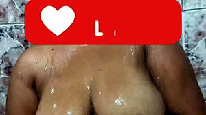 ebony babe cums hard with big ass pussy in the shower bath